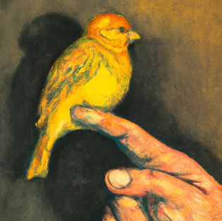 pet-canary-bird-on-finger